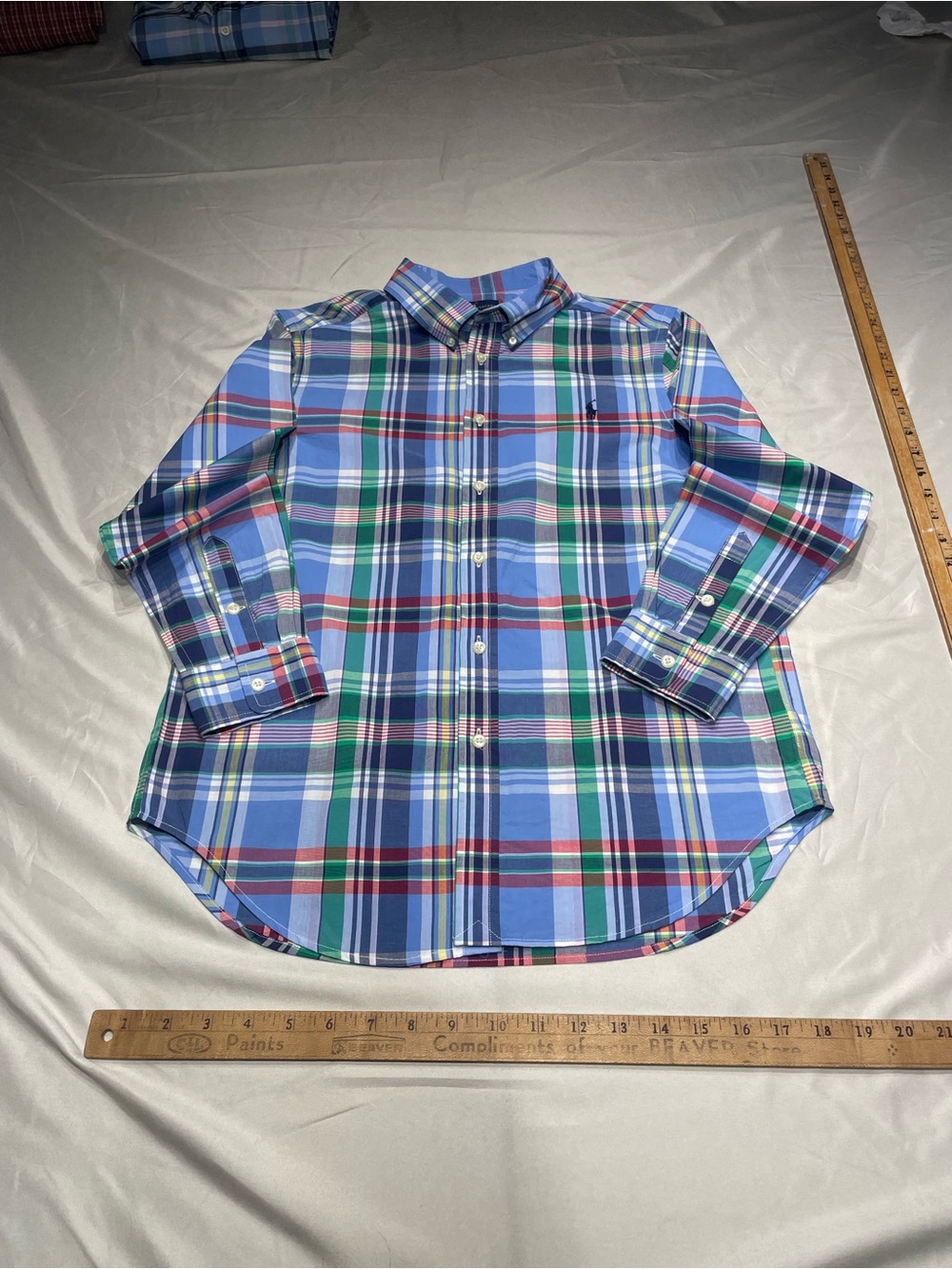 Ralph Lauren Light Blue Multi-Color Plaid Button-Down Shirt